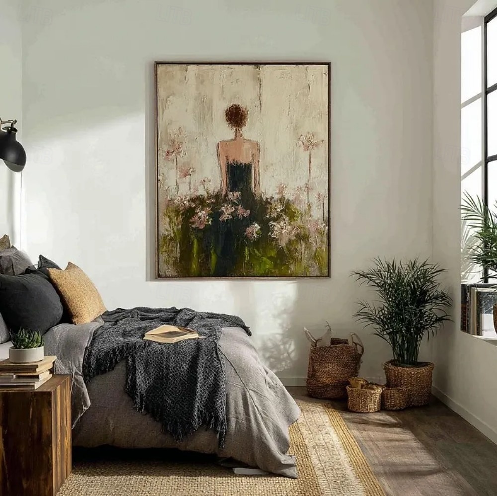 Handmade Oil Painting Canvas Wall Art Decoration Modern Abstract Character Girl for Home Living Room Bedroom Decor Rolled Frameless Unstretched Painting 2026 - $56.99 –P1