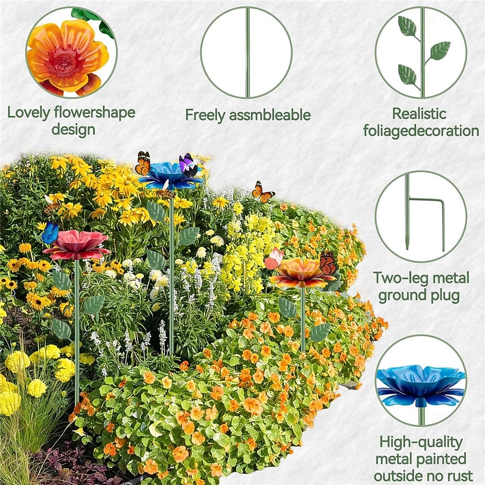 Outdoor Bee Watering Station for Garden with Beautiful Flower Design, Bee Feeders and Butterfly Feeders Combo, Outdoor Bee Baths and Bee Waterer, Gardening Essentials, Garden Decor for Outside 2026 - $15.49 –P9