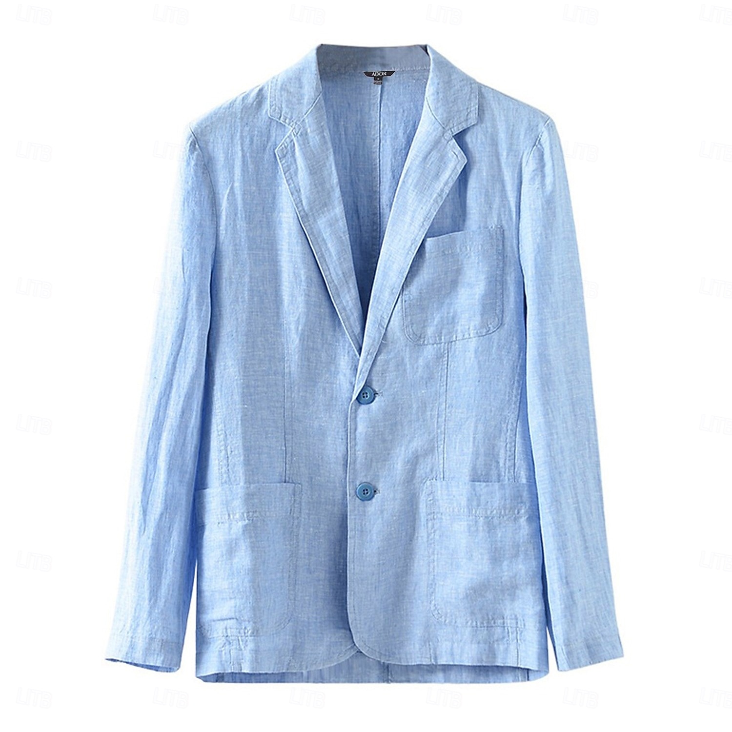 Masculino jaqueta leve Blazer 100% linho coquetel Praia Férias Moda Diário Verão Primavera Linho Côr Sólida Comum 2 Botões Jaqueta esporte Azul Marinha Azul Céu Bege de 2026 por $235.59 –P3