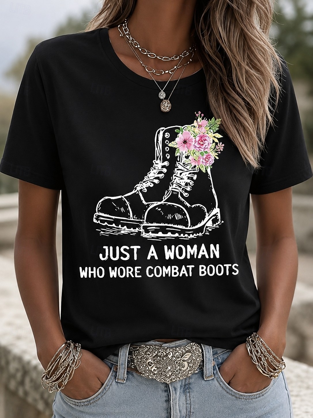 American Independence Day Women's T Shirt Print Graphic Flag Letter Vintage Fashion Stylish Short Sleeve Crew Neck Round Neck Regular Tops Casual Daily Weekend Blue Black+White+Gray Black Summer 2026 - $21.99 –P2