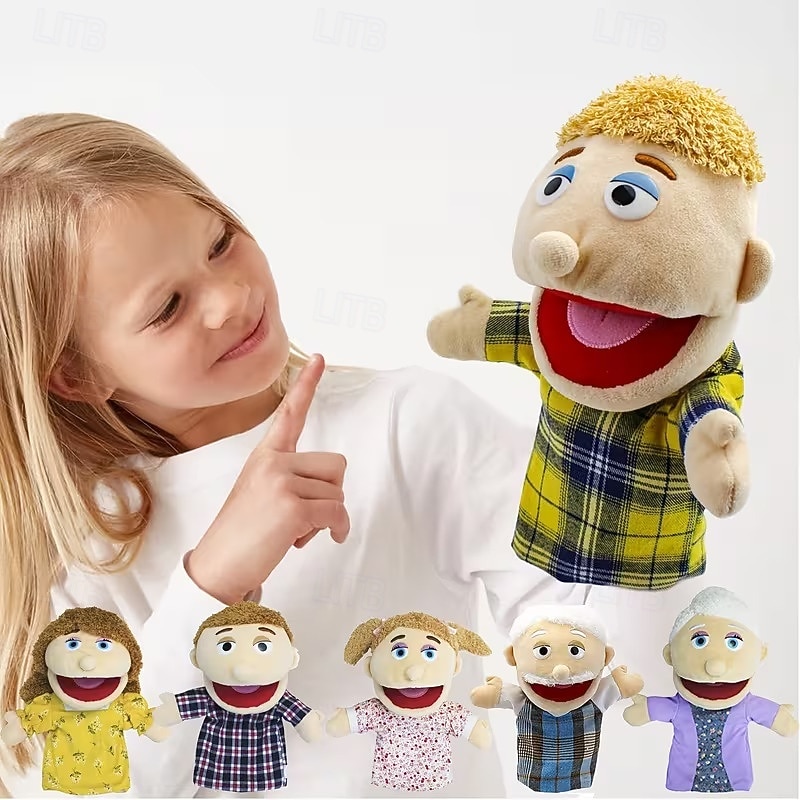 6pcs Family Hand Puppets Set, Soft Plush Human Puppets with Movable Mouths, Grandpa Grandma Dad Mom Son Daughter Puppets for Preschool Early Teaching, Role Play Storytelling for Toddlers Kids 2026 - $42.99 –P2
