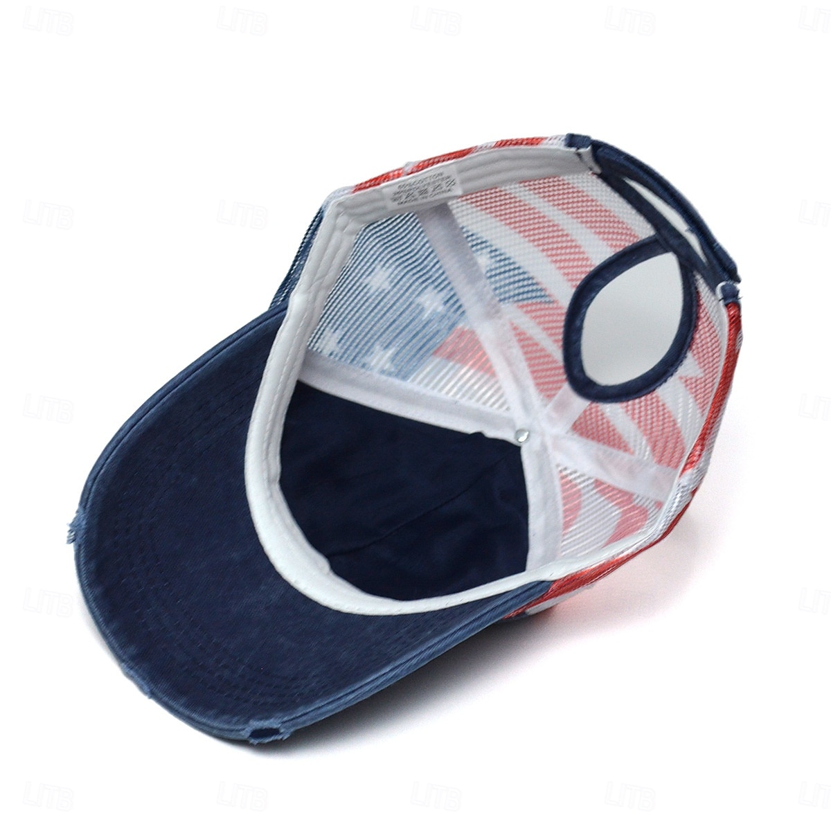 Bold Freedom Ponytail Cap, patriotische Baseballkappe mit Used-Look und amerikanischer Flagge für Damen, Trucker-Cap aus gewaschener Baumwolle, verstellbarer Sonnenhut mit Klettverschluss zum 250. 2026 - $16.99 –P5