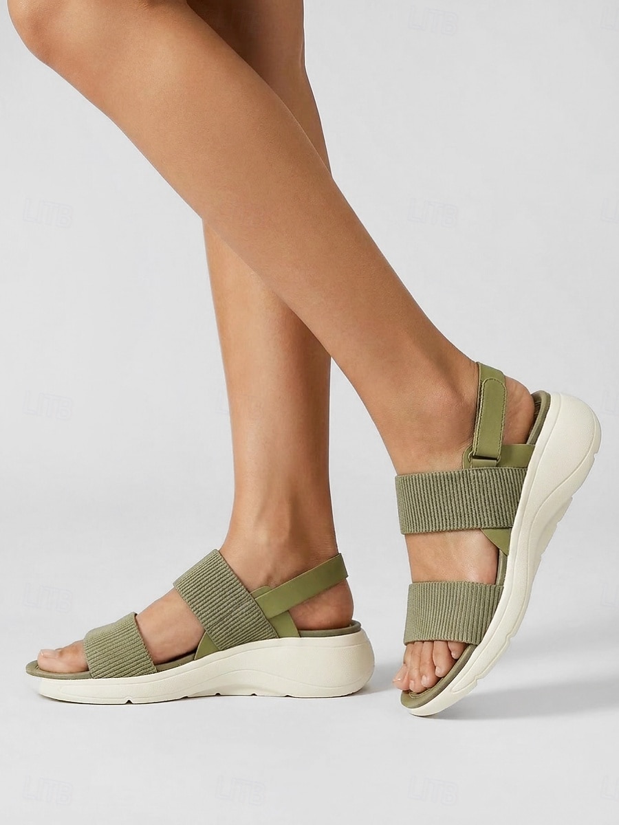 Women's Green Arch Support Comfort Sandals – Adjustable Hook & Loop Walking Sandals with Shock Absorbing Sole for Casual Walking, Travel & All-day Comfort 2026 - $34.99 –P3