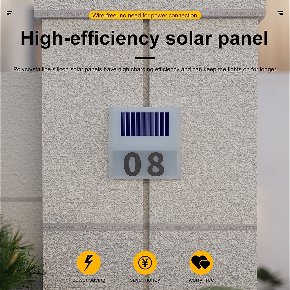 1PC Solar Outdoor Wall Light for Courtyard Garden Fence Household and Garden Number Light 2026 - $26.99 –P5