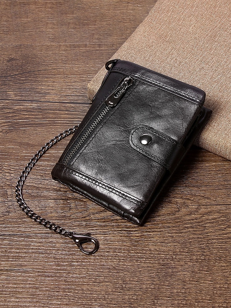 Portafoglio da uomo in vera pelle – organizer per carte, contanti e monete, design classico e resistente, ideale per lavoro e tempo libero, per l'uso quotidiano e i viaggi, disponibile in diversi del 2026 a $26.99 –P4