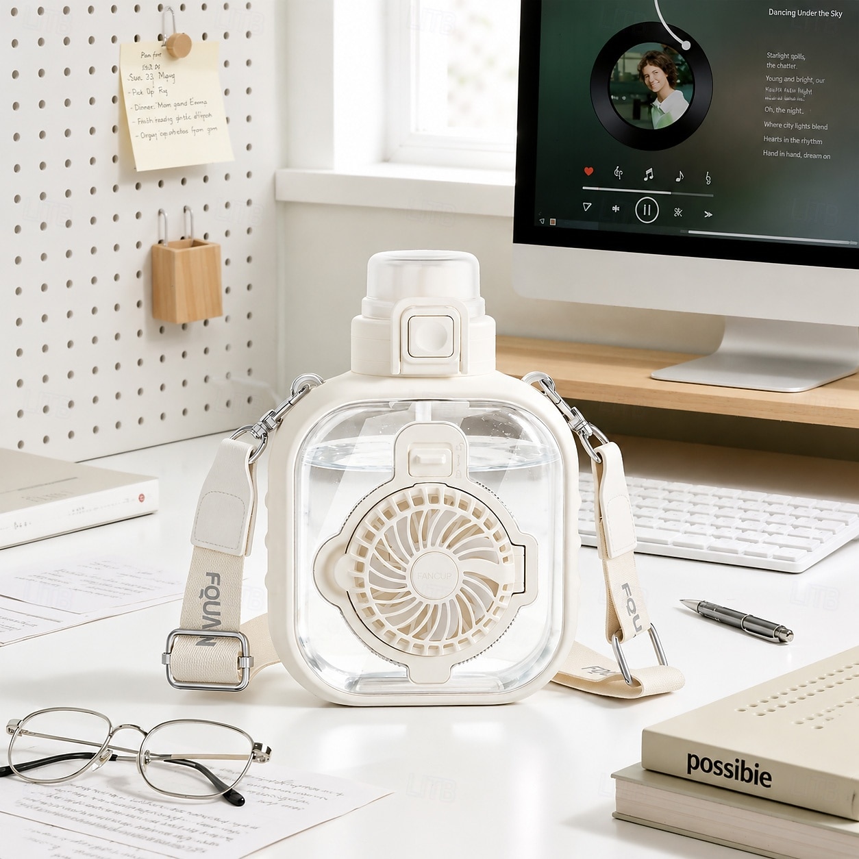 2 in 1 Water Bottle with Built In Foldable Fan, USB Rechargeable Cooling Bottle with 3 Speed Portable Fan, Portable Cooling Cup with Straw, Detachable Design for Travel, Camping, Gym 2026 - $125.99 –P5