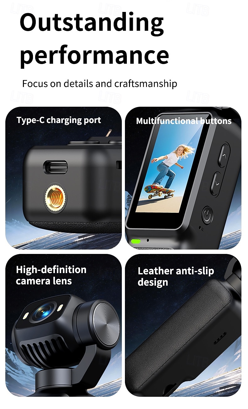 Câmera de ação 4K com tela IPS de 2,0", câmera portátil para vlogs com foco automático. &Câmera de vídeo portátil de bolso com lente giratória e cartão SD de 32 GB, ideal para vlogs. &viagem, presente de 2026 por $43.99 –P10