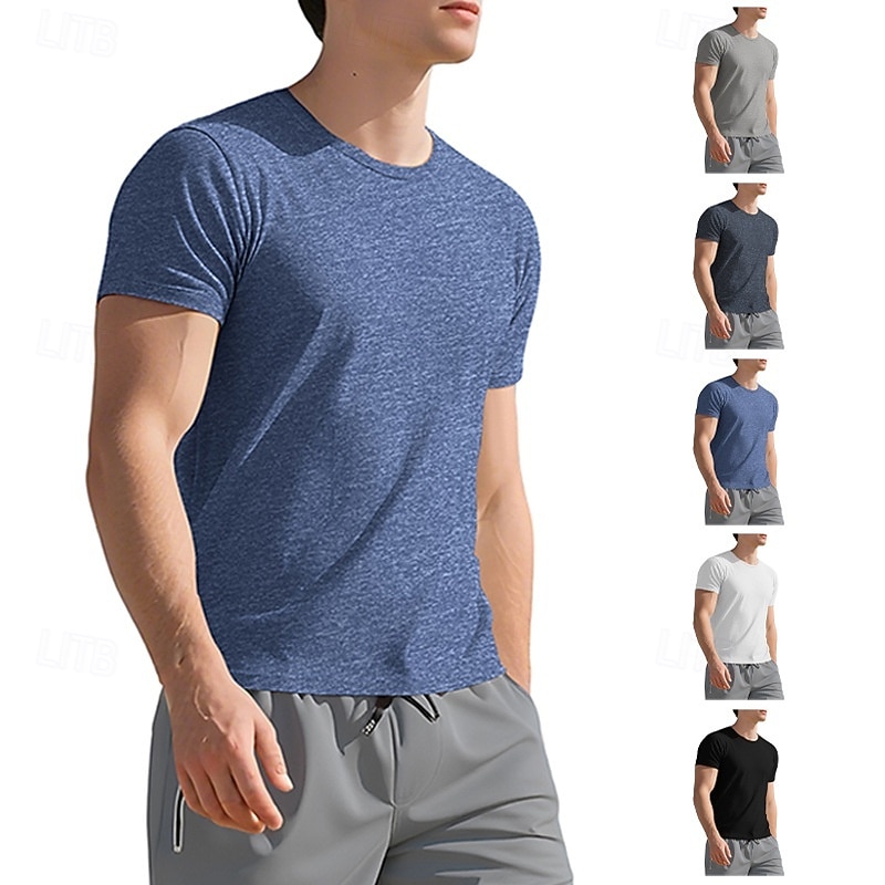 Per uomo Tinta unita T-shirt da corsa Maglia a compressione Maglia atletica Sport in alto Estate Primavera Classico Manica Corta Asciugatura Rapida Leggero Traspirante Allenamento in Palestra del 2026 a $15.49 –P1