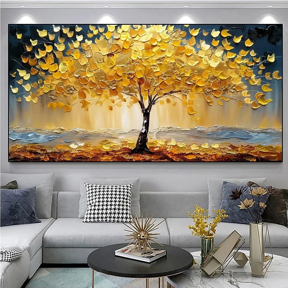 Handmade Oil Painting Canvas Wall Art Decoration Golden Money Tree for Home Living Room Decor Rolled Frameless Unstretched Painting 2026 - $59.99 –P3