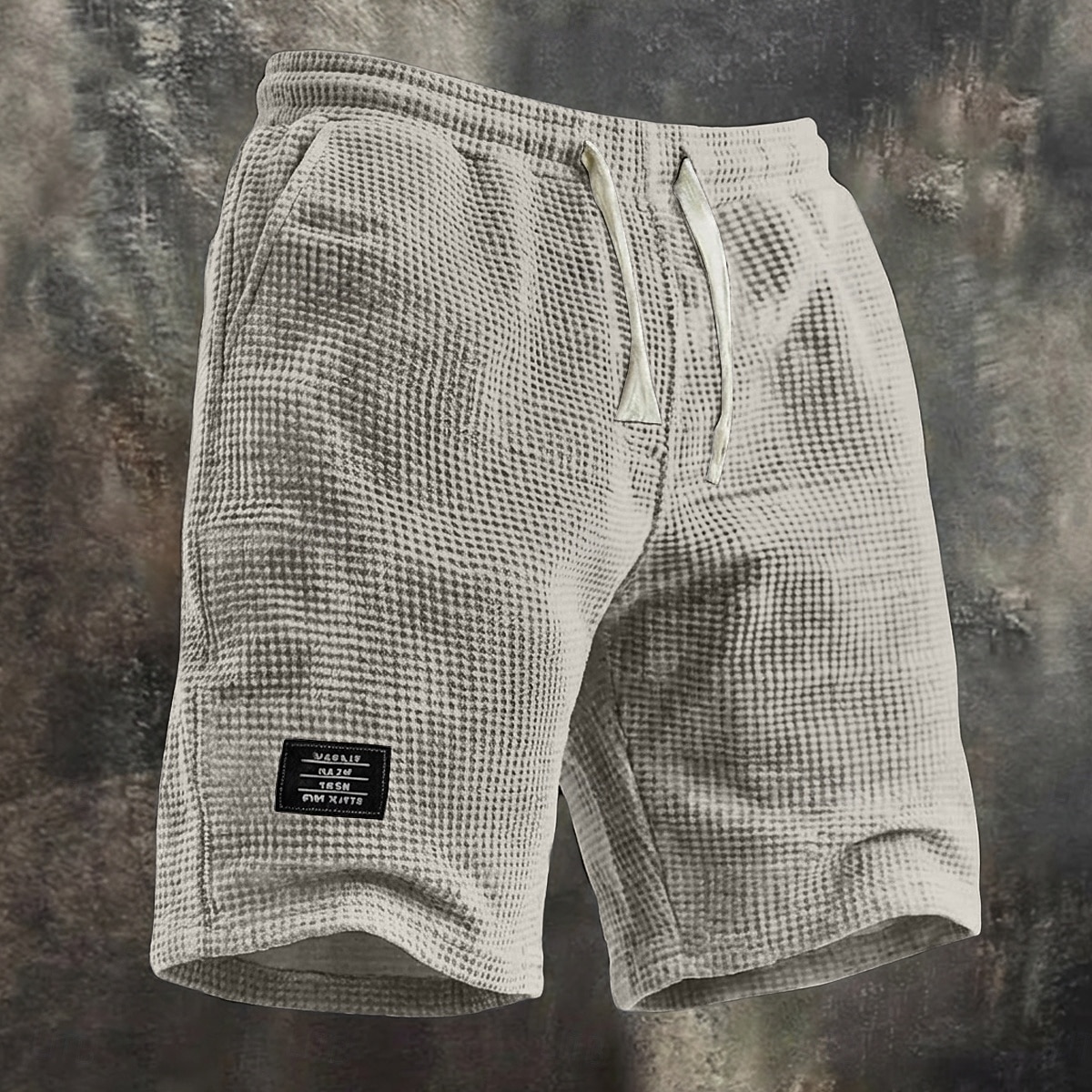 Men's Waffle Shorts Summer Shorts Beach Shorts Casual Shorts Drawstring Elastic Waist Solid Color Comfort Knee Length Daily Outdoor Streetwear Vacation Fashion Black White Micro-elastic 2026 - $22.99 –P1
