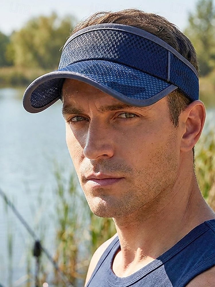 Men's Breathable Mesh Visor Cap Adjustable Sun Hat Lightweight Polyester Sports Golf Visor for Outdoor Fishing Running Tennis Beach Travel Summer UV Protection 2026 - $11.99 –P3