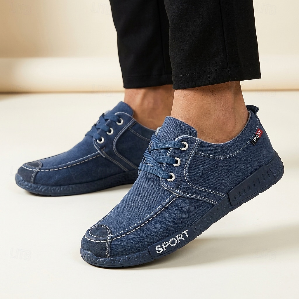 Lässige Herren-Schnürschuhe aus Denim, leichte Sport-Sneaker für Reisen, Alltag und Wochenendoutfits 2026 - $24.99 –P2