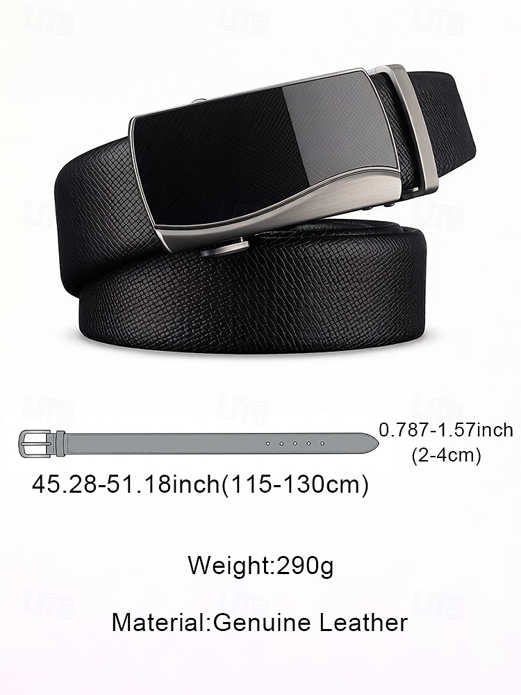 Men's Genuine Leather Ratchet Belt, Adjustable Dress Belt with Multiple Automatic Buckle Styles for Wedding Parties, Travel Vacation and Daily Casual Wear 2026 - $18.99 –P11