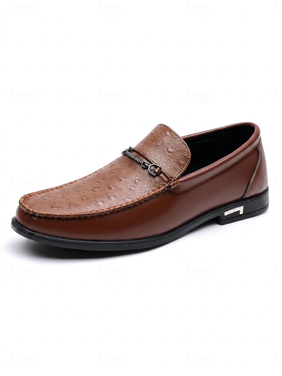 Mocasines marrones para hombre: zapatos casuales de vestir, suaves, ligeros y cómodos, ideales para veladas en resorts, cenas de vacaciones, fiestas en la playa y para un estilo elegante y sofisticado. 2026 - $42.99 –P7