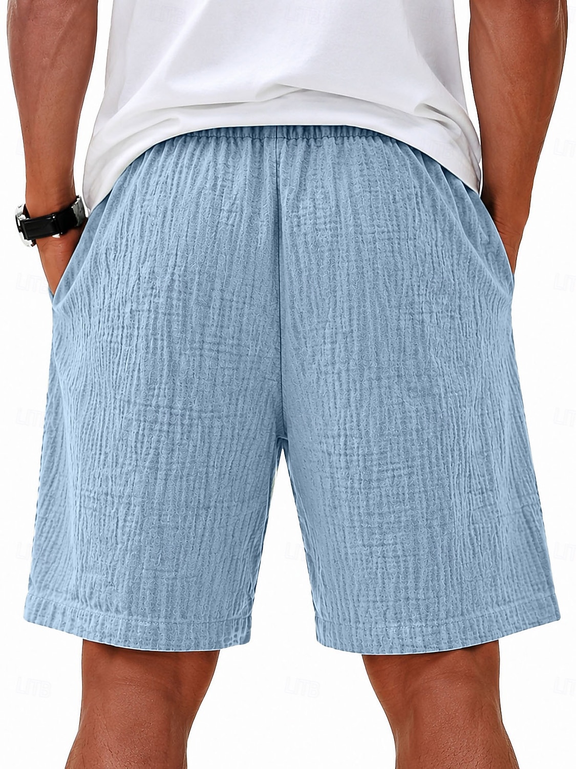 Men's Shorts Summer Shorts Beach Shorts Casual Shorts Drawstring Elastic Waist Solid Color Comfort Knee Length Daily Outdoor Streetwear Fashion Retro Vintage Blue White Micro-elastic 2026 - $25.99 –P2