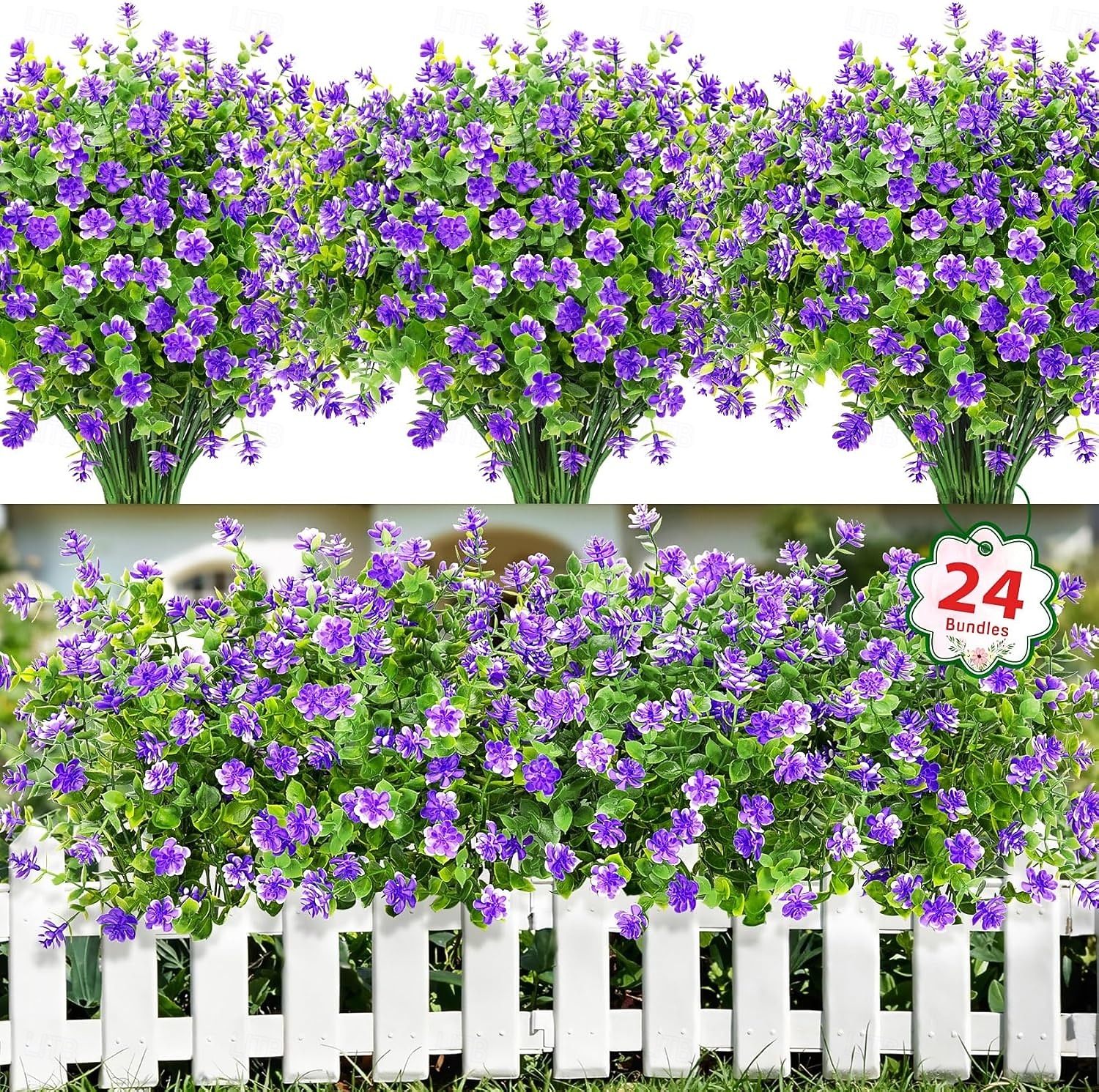 24 Bundles Artificial Flowers for Outdoors Decoration Fake Flowers UV Resistant Faux Plastic Greenery Eucalyptus Plants for Spring Summer Garden Patio Indoor Outdoor Home Decor, Multicolor 2026 - $36.99 –P13