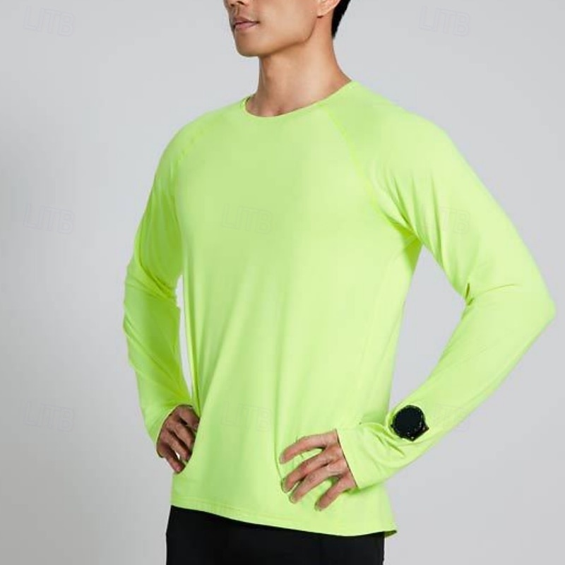 Men's Solid Colored Running T-Shirt Compression Shirt Casual Polo Shirts Running Shirt Summer Spring Fall Fall / Winter Long Sleeve Quick Dry Lightweight Moisture Wicking Gym Workout Active Training 2026 - $22.99 –P6
