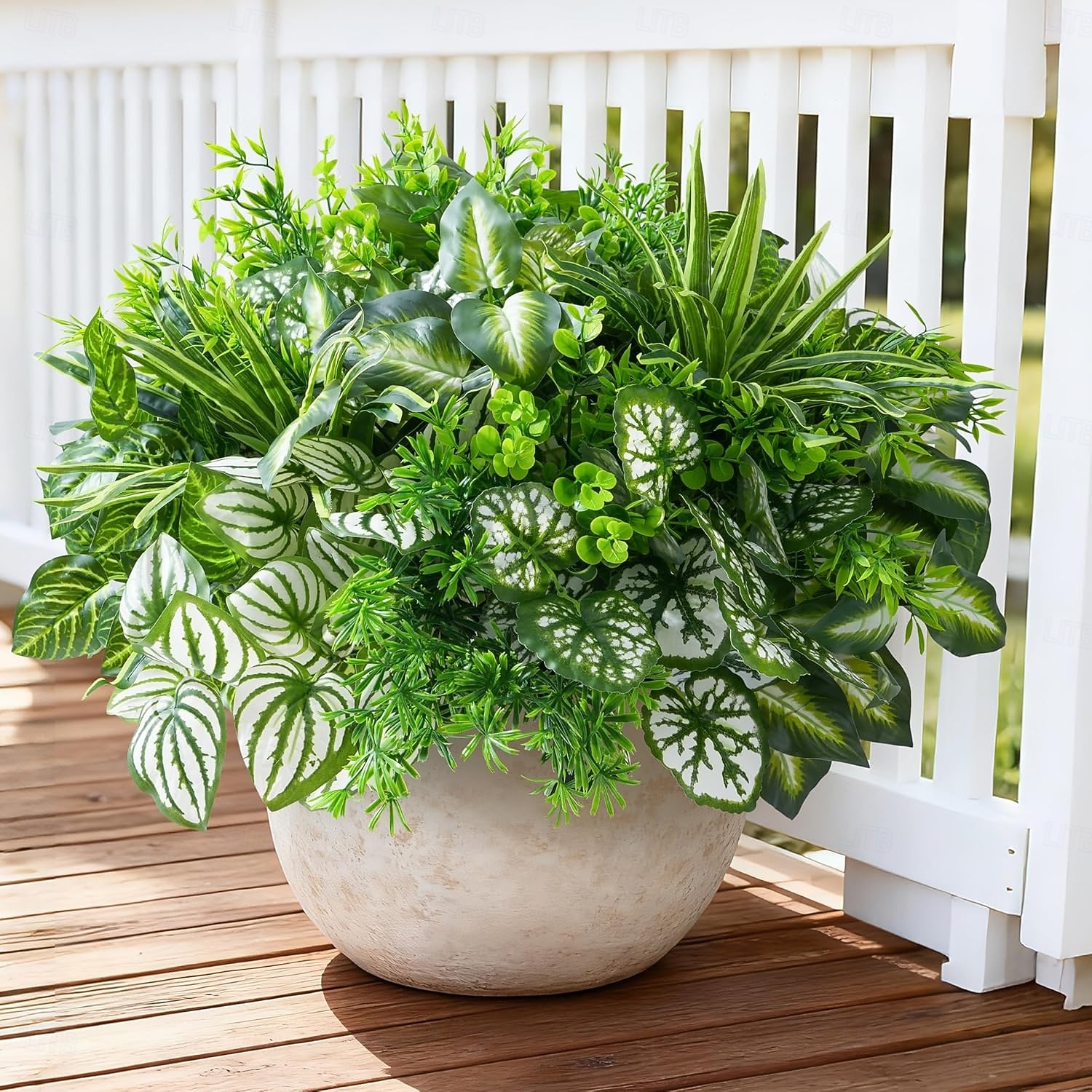 20pcs Artificial Bunches Greenery Plants Fake Plastic Leaves with Stems UV Resistant Outside Faux Plants Bushes for Outdoor Patio Garden Front Porch Yard Decor 2026 - $31.99 –P7