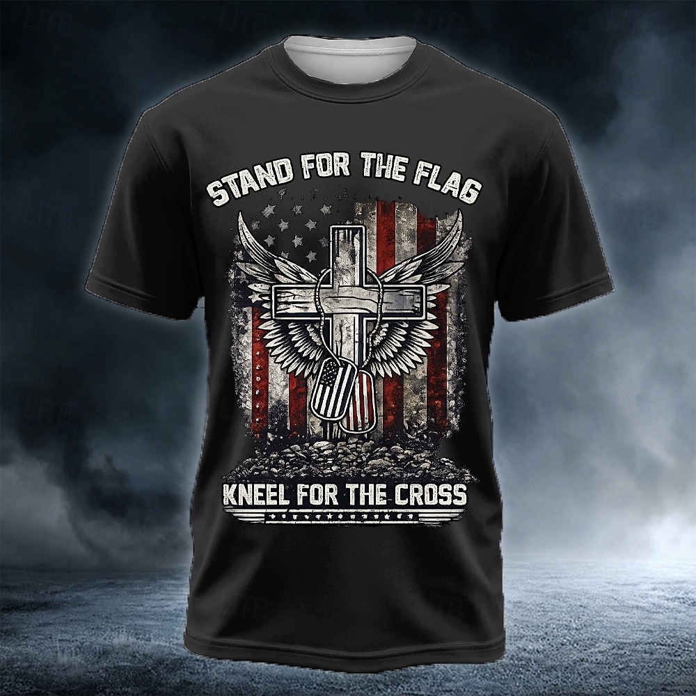 4 luglio 2026 250° Per uomo Bandiera degli Stati Uniti Maglietta Manica Corta maglietta Stampa 3D Girocollo Camicia Patriotico Quotidiano Festival Blu Nero Bianco Estate Primavera Abbigliamento S M L del 2026 a $18.99 –P1