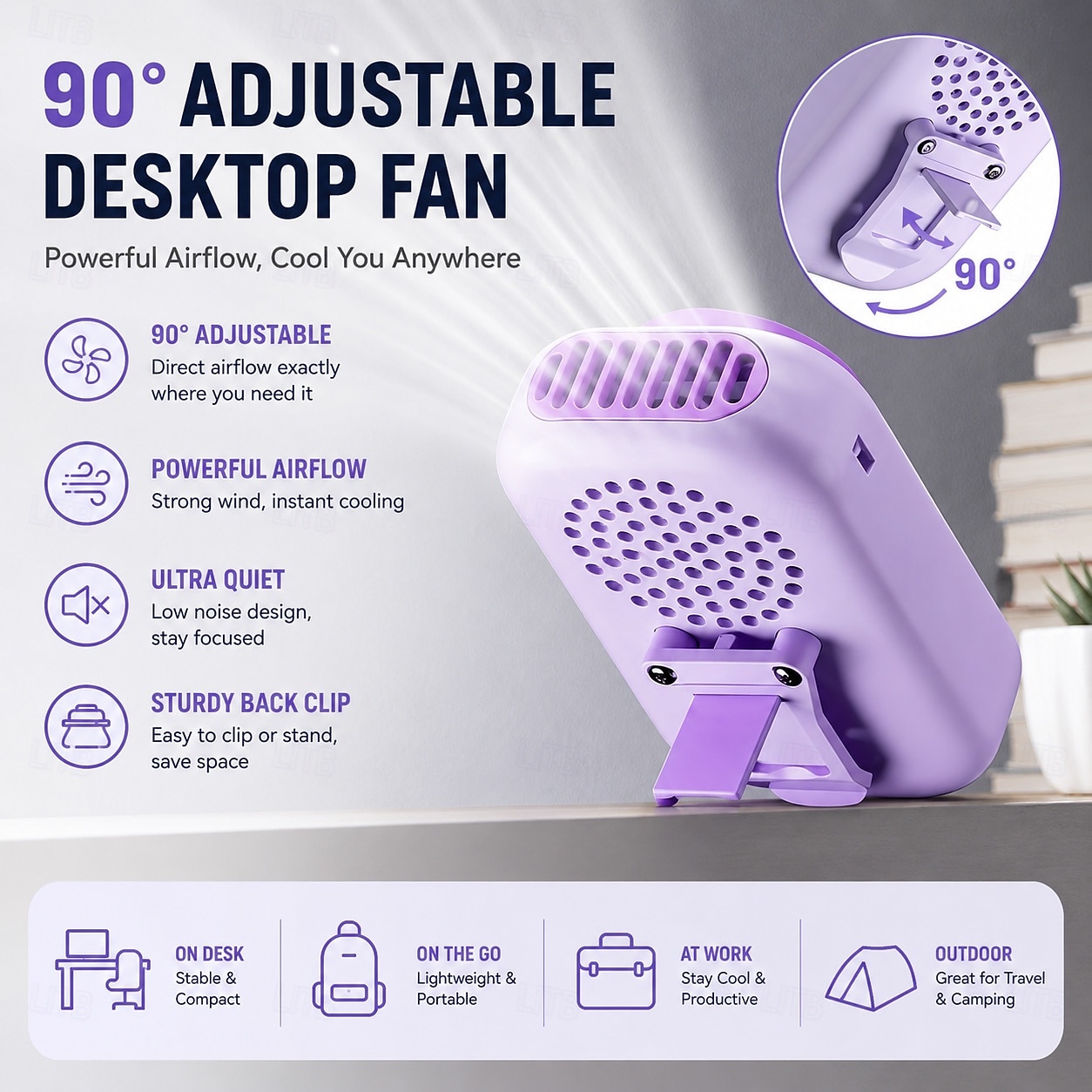 Portable Neck Fan with Ice Cooling Plate, USB Rechargeable Handheld Waist Clip Fan, Quiet Personal Fan with Large LED Display & 5 Speed Settings, Wearable Cooling Fan for Office Travel Camping Outdoor 2026 - $34.99 –P8
