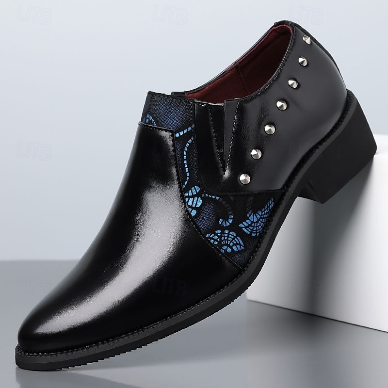 Men's Brown Side-Cut Derby Shoes Stud Detail Fashion Dress Shoes Elegant Statement Gentleman Footwear for Weddings, Banquets, Parties and Evening Occasion Wear 2026 - $46.99 –P6