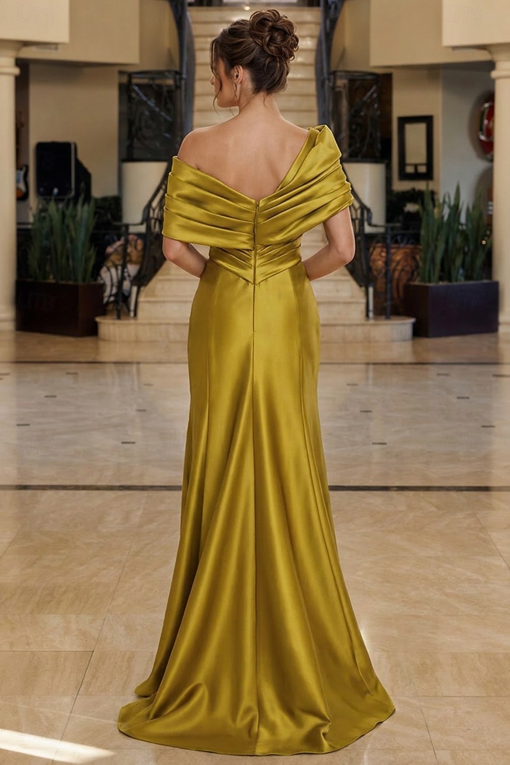Sirène Trompette Longueur au sol Robes de Bal Robe de Soirée Tenue de soirée Élégant Style Célébrité Tapis rouge Sans manches Épaules Dénudées Soirée Fête de jardin Satin avec Froncé Fente de 2026 ? $183.99 –P2