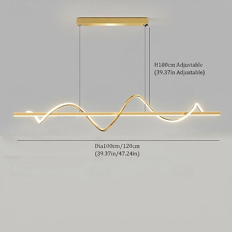 2026年 LED ペンダントライト 100 センチメートルアイランドライト調光可能なラインデザインアルミニウムスタイリッシュなミニマリスト塗装仕上げダイニングルームキッチンライト 110-240v リモコンでのみ調光可能  コレクション – $279.99 –P2