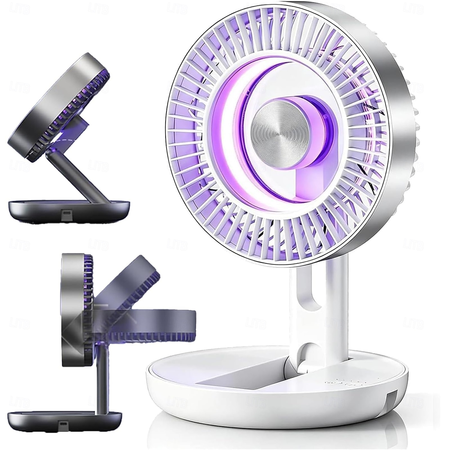 2026 Upgrade Foldable LED Color Changing USB Rechargeable Quiet Mini Desktop Fan, 5-Speed Adjustable, Long Battery Life, Portable for Bedroom, Office, Dorm, Outdoor, Travel, Camping 2026 - $32.99 –P1