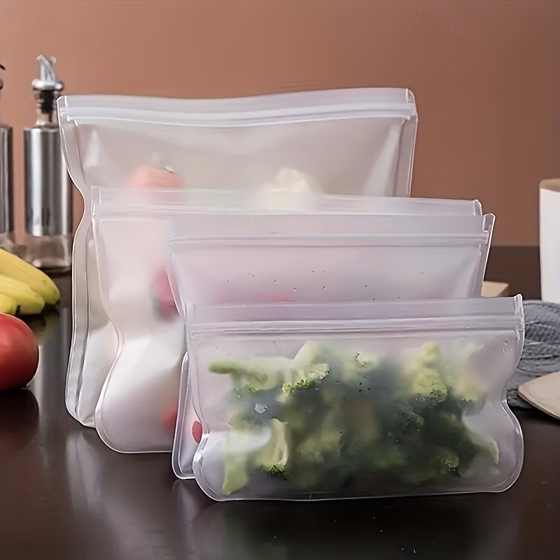 Lot de 8 sacs de conservation en silicone réutilisables, à fermeture automatique, parfaits pour les fruits, les légumes, les sandwichs et la viande – la solution idéale pour organiser votre de 2026 ? $14.99 –P5