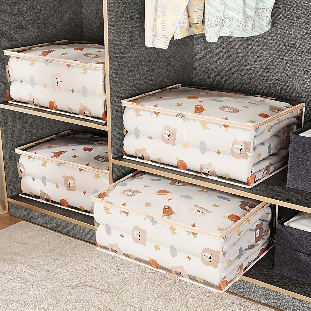 Large Capacity Transparent Storage Bag With Dust-Proof Zipper Cover, Foldable Organizer For Clothes, Toys, Blankets And Household Items, Waterproof 3D Storage Container For Closet, Bedroom, Dormitory 2026 - $13.49 –P3