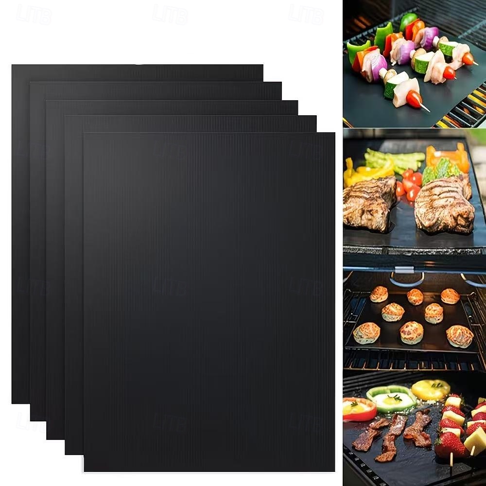 Set of 5 High-Temperature Resistant Non-Stick BBQ Mats, Oven and Microwave Mats, Outdoor Picnic and Barbecue Non-Stick Grilling Mats 2026 - $19.99 –P4