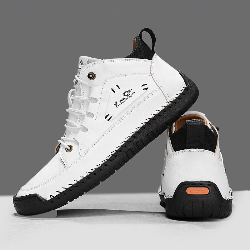 Weiße Herren-Sneaker, leichte Schnürschuhe für bequemes Gehen, ideal für Alltag, Reisen, Pendeln und einen minimalistischen, eleganten Freizeitlook. 2026 - $46.99 –P7