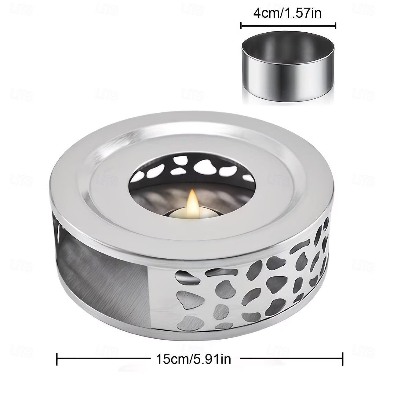 Fornello a candela in acciaio inox, riscaldatore portatile per caffè a lunga durata con mantenimento del calore, mini fornello multifunzionale per riscaldare il bollitore all'aperto, perfetto per del 2026 a $15.49 –P1
