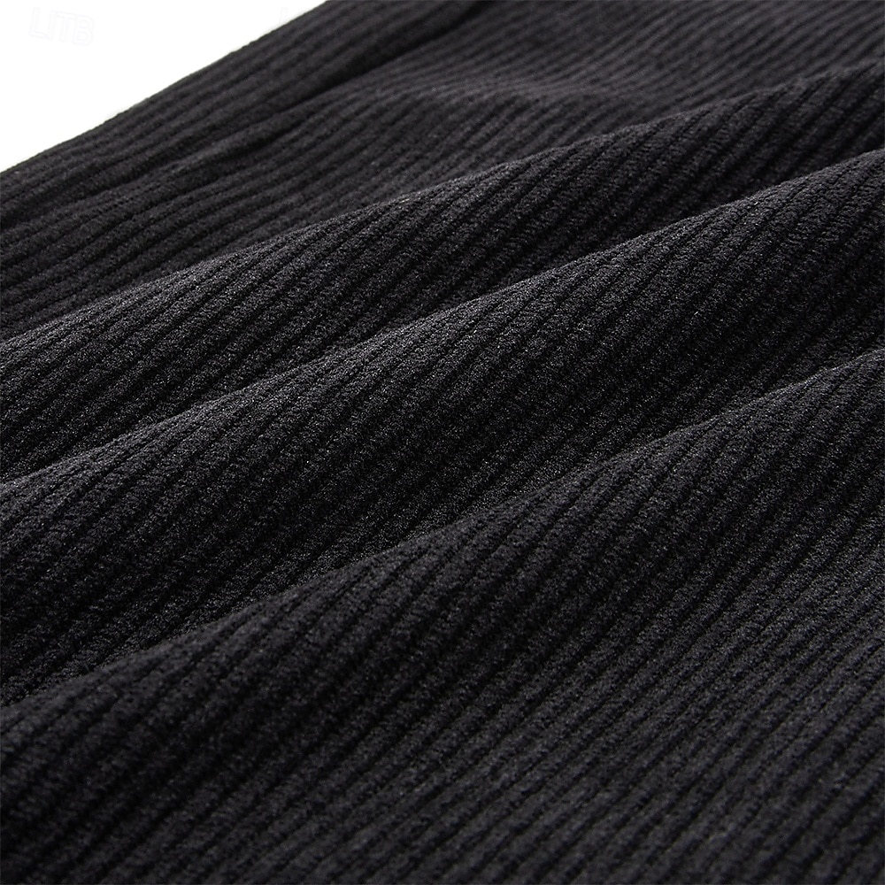 Hombre Pantalones Pantalones de Pana Pantalones anchos Pantalones casuales Cintura elástica Pierna recta Color sólido Comodidad Dispersor de humedad Longitud total Casual Diario Exterior Moda Ropa de 2026 - $28.99 –P9