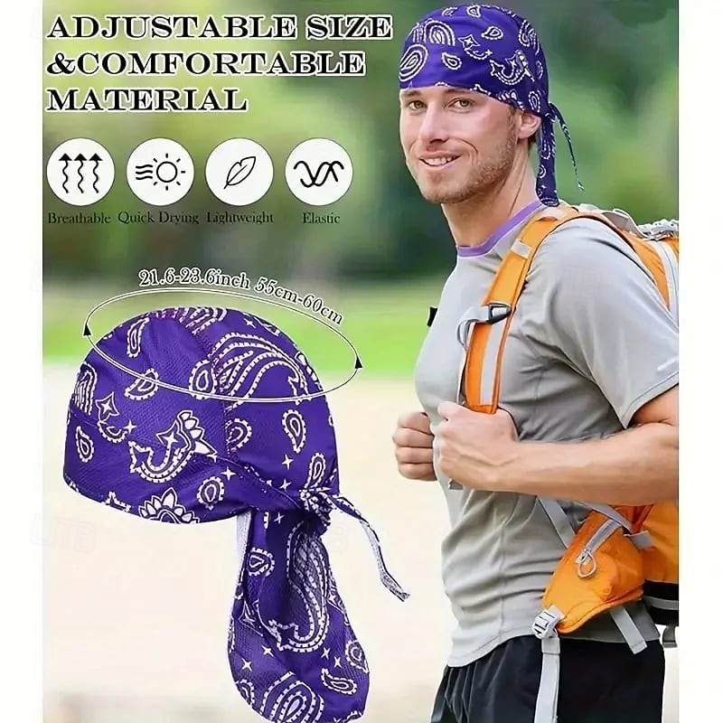 Paisley avkjølende hodeskjerflue hurtigtørkende, elastisk sykkelsportslue utendørs piratbandana for menn og kvinner, fitness, løping, treningsstudio, helårs hodeplagglue 2026 - $9.99 –P1