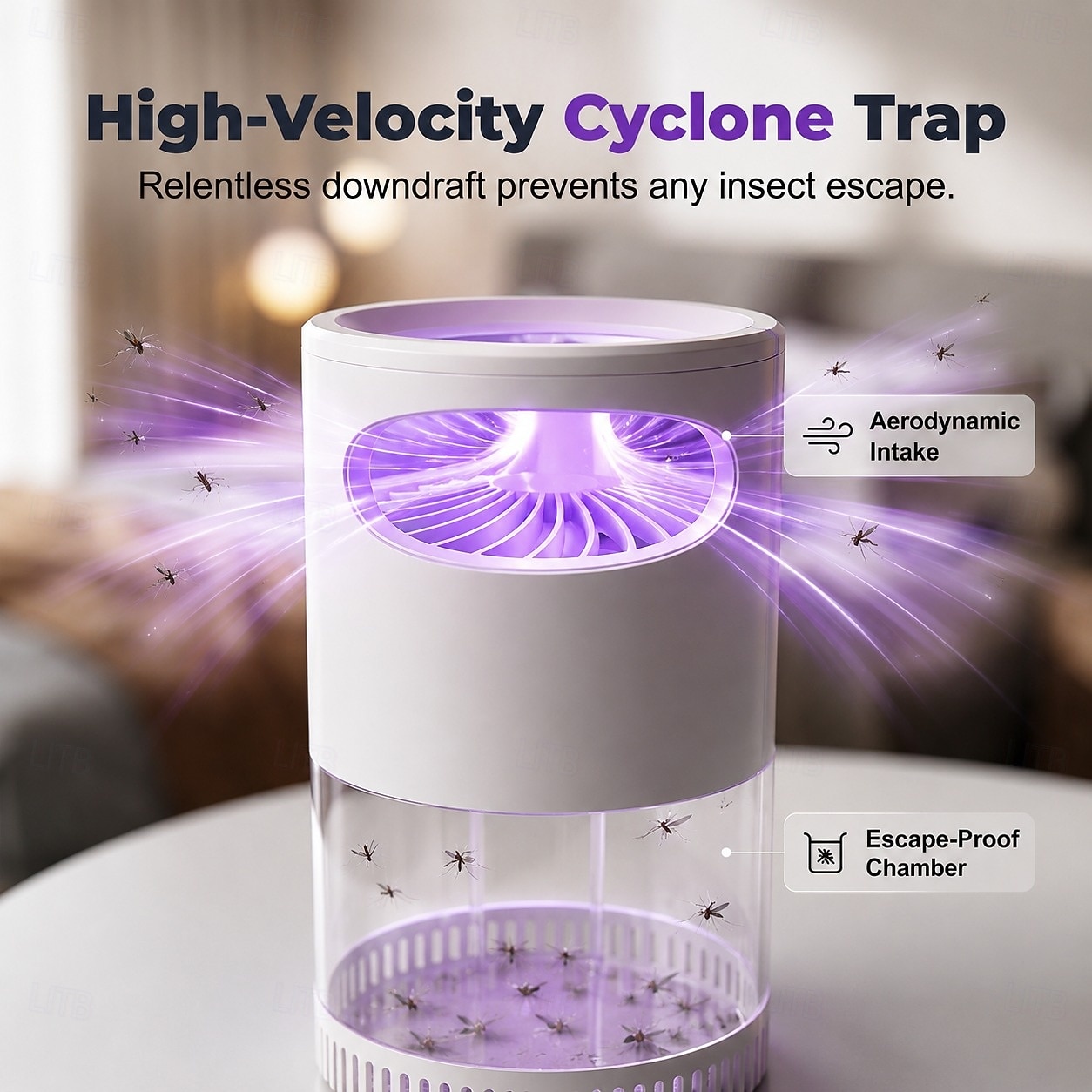 Piège à mouches des fruits, attrape-insectes volants, ventilateur intégré, pour moustiques, moucherons et autres insectes volants, tue-moustiques, lumière bleue efficace de 2026 ? $17.99 –P5