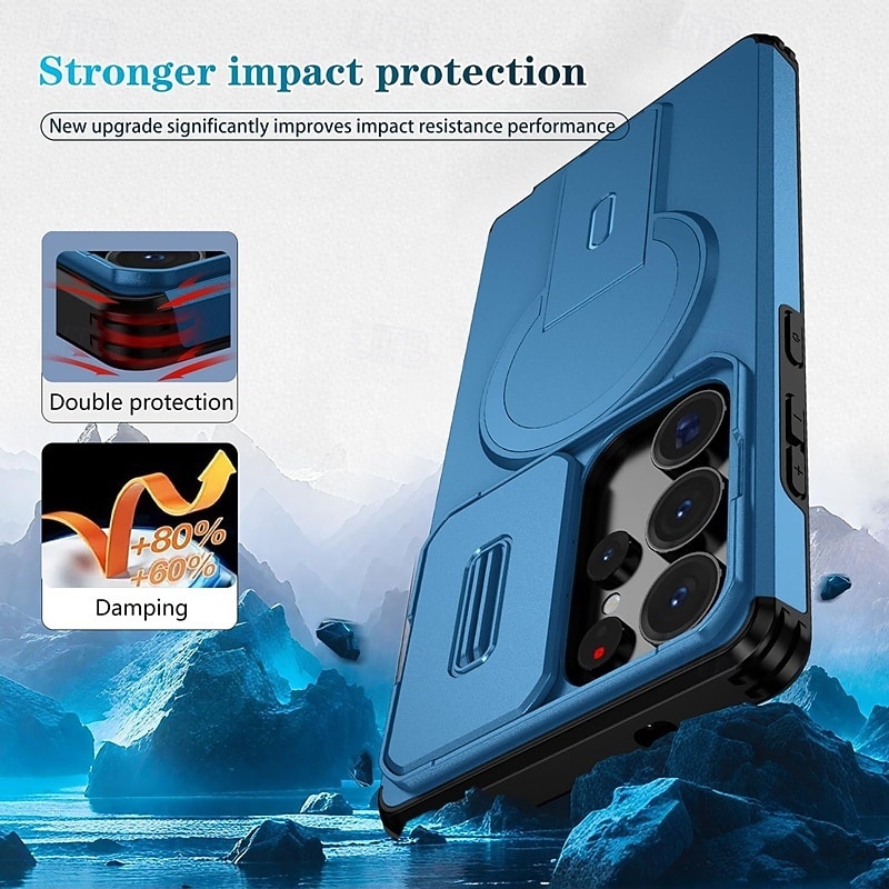 Phone Case For Samsung Galaxy S26 S25 Edge S24 FE S23 Ultra Plus A37 A57 A56 A36 A26 A16 Back Cover With Magsafe with Stand Holder Support Wireless Charging Shockproof Armor ABS+PC 2026 - $13.99 –P2