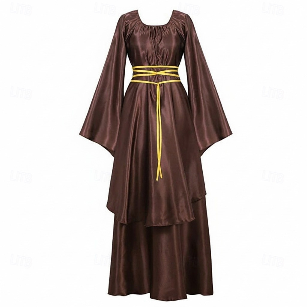 Victoriano Medieval Renacimiento Hasta el Suelo Vestidos Bruja Hada Corte A Disfraz Mujer Fantasía Víspera de Todos los Santos Carnaval Mascarada Feria del Renacimiento LARP Fiesta temática retro 2026 - $61.99 –P1
