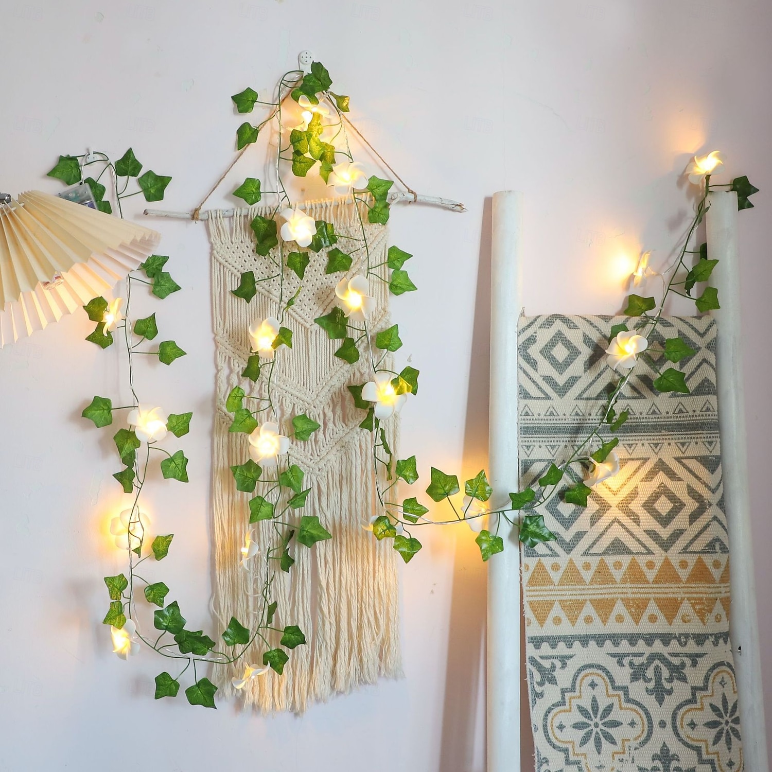 Lichterkette mit Schmetterlings-, Lilien- und Efeumotiven, für drinnen und draußen, geeignet für Wohnzimmer, Schlafzimmer, Terrasse, Garten, Hochzeiten und Partys, batterie-, kabel- oder 2026 - $10.99 –P9