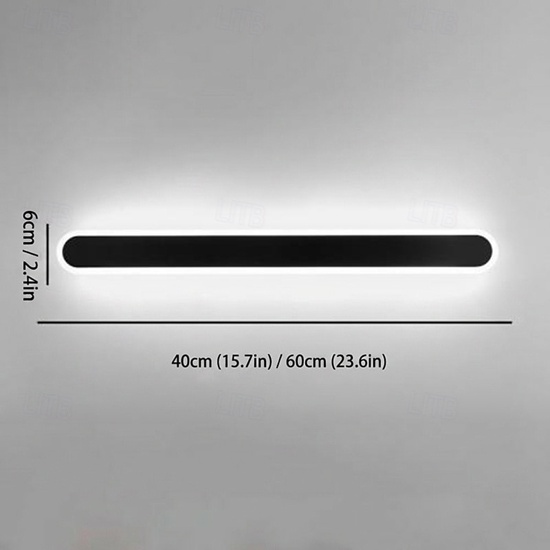 luminária de parede longa minimalista lightinthebox, lâmpada de parede moderna de fundo LED de 40 cm/60 cm para sala de estar, quarto, cabeceira, luminária de parede interna de alumínio, arandela de 2026 por $42.99 –P1