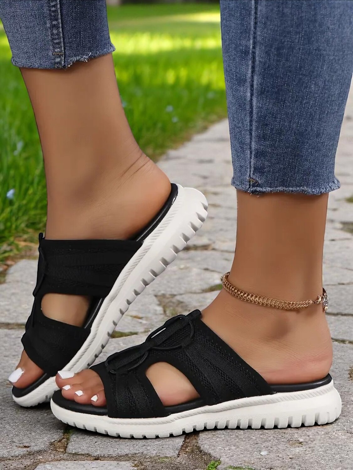 sandali sportivi Flyknit da donna – sandali infradito leggeri in rete grigia, suola flessibile, perfetti per il giardinaggio e le passeggiate quotidiane del 2026 a $29.99 –P4