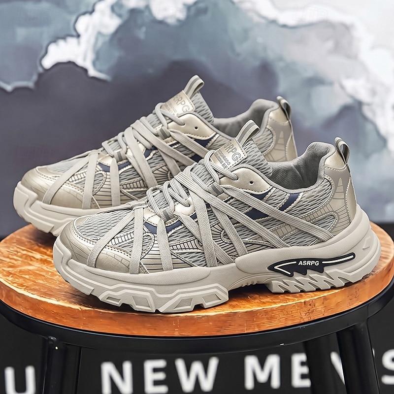 Men's White Outdoor Sneakers Lightweight Breathable Lace-Up Comfort Walking Shoes for Travel, Hiking, Daily Wear and Weekend Adventures 2026 - $34.99 –P1