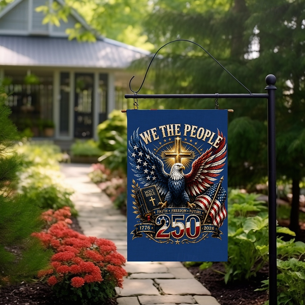 2PCS 250th Anniversary USA Flag Double Sided Outdoor Patriotic Garden Flag with Statue of Liberty, 4th of July Decorations for US 250th Celebration, USA Merchandise, Commemorative 1776-2026 2026 - $19.99 –P3