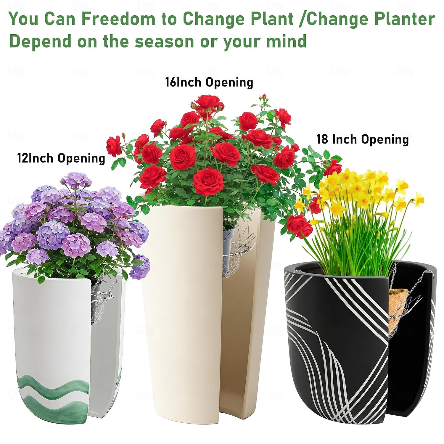 Suporte ajustável para vasos grandes, feito em aço inoxidável resistente à ferrugem, tamanho universal de 30 a 45 cm (12 a 18 polegadas), eleva as plantas para reduzir o uso de terra, ideal para de 2026 por $15.99 –P5