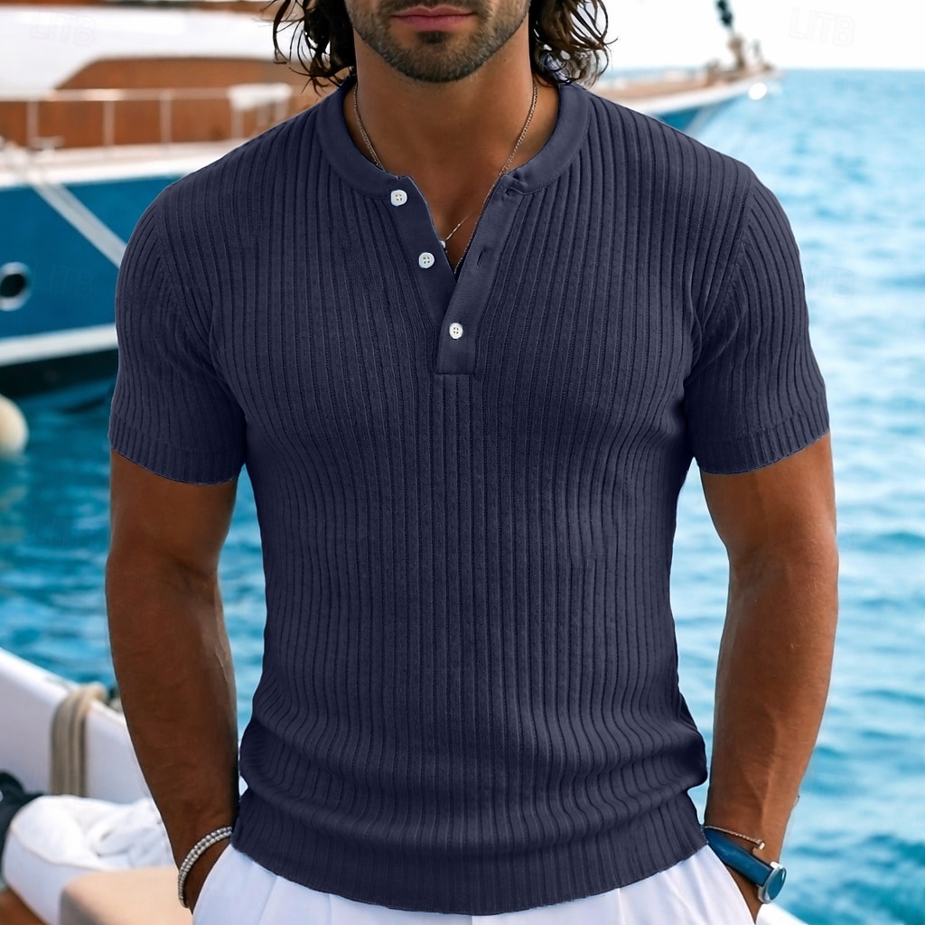 Homens T-shirt Manga Curta Côr Sólida Moda Designer Casual Patchwork Bloco de cor Bolso Com Zíper Estacionar Meio Zíper Henley Casual Diário Ao ar livre Verão Branco Cinzento Vinho Camiseta Henley de 2026 por $24.99 –P5