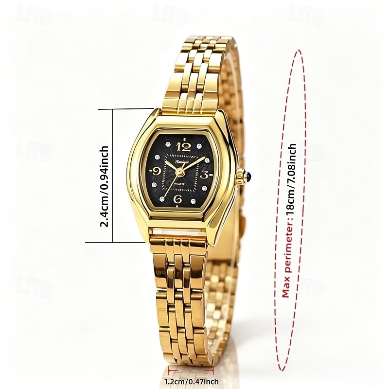 Women's Vintage Barrel-Shaped Watch, Elegant Tonneau Quartz Wristwatch with Stainless Steel Link Bracelet, Small Face Ladies Dress Watch for Business Casual Daily Wear, Ideal Gift for Her 2026 - $19.99 –P4