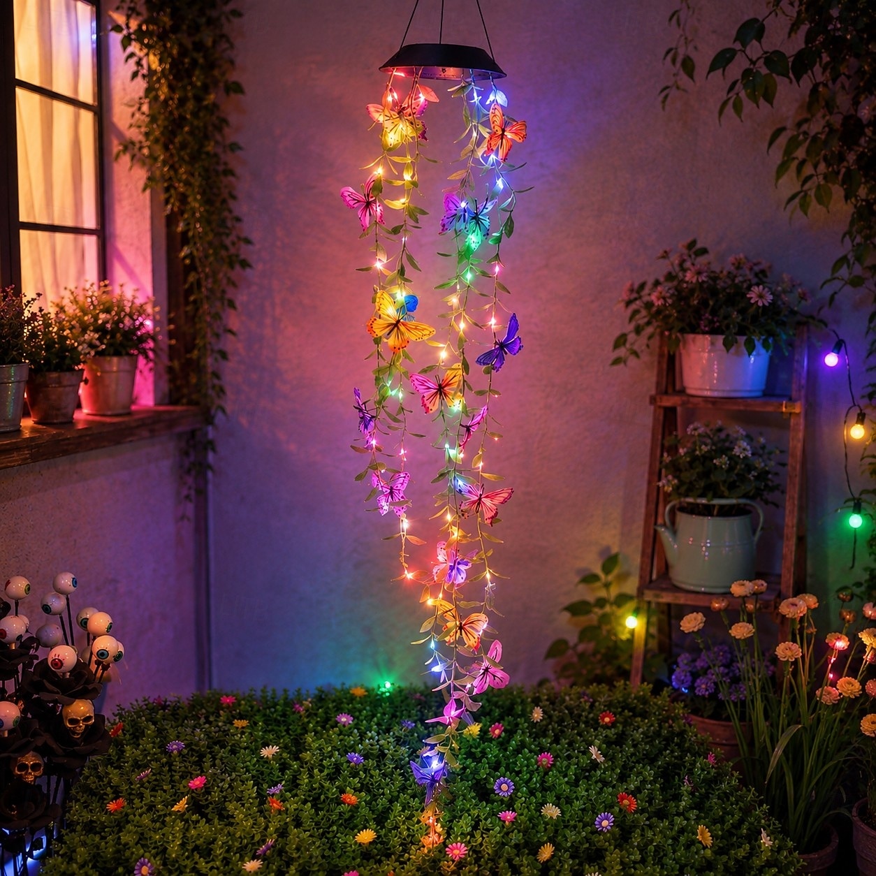 Luci solari da giardino sospese, luci a LED realistiche a forma di fiori e rampicanti, impermeabili IP65, ideali per decorare giardini, patii e recinzioni, con accensione automatica ogni 8-12 ore. del 2026 a $33.87 –P6