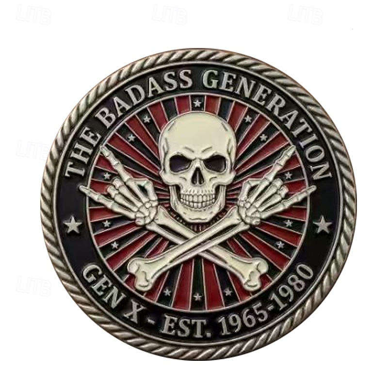Generation X Challenge Coin: de stoere verzamelmunt uit 1965-1980 met humor, voor mannen van vóórdat al die mietjes geboren waren. Een uniek retro cadeau. 2026 - $19.99 –P3