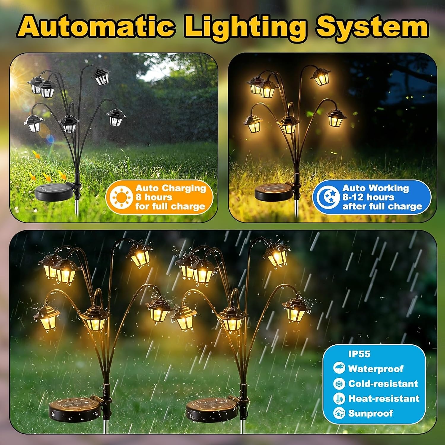 1 PC Solar Palace Lights Outdoor Garden, Solar Swaying Pathway Stake Lights with 8 Modes Waterproof for Yard Lawn Patio Landscape Decor 2026 - $17.99 –P4