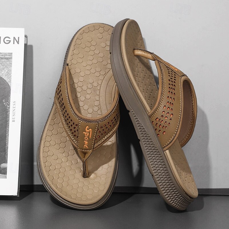 Men's Brown Toe Post Flip Flops Casual Comfort Thong Sandals Lightweight Summer Beach Footwear for Vacation, Poolside, Resort Wear and Everyday Relaxation 2026 - $42.99 –P1